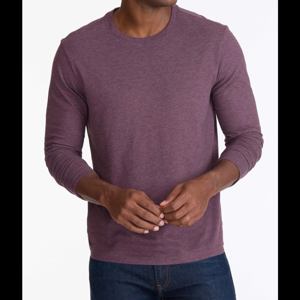NWT UNTUCKit Men’s Purple Long-Sleeve Aston Crewneck T-Shirt, XXXL
